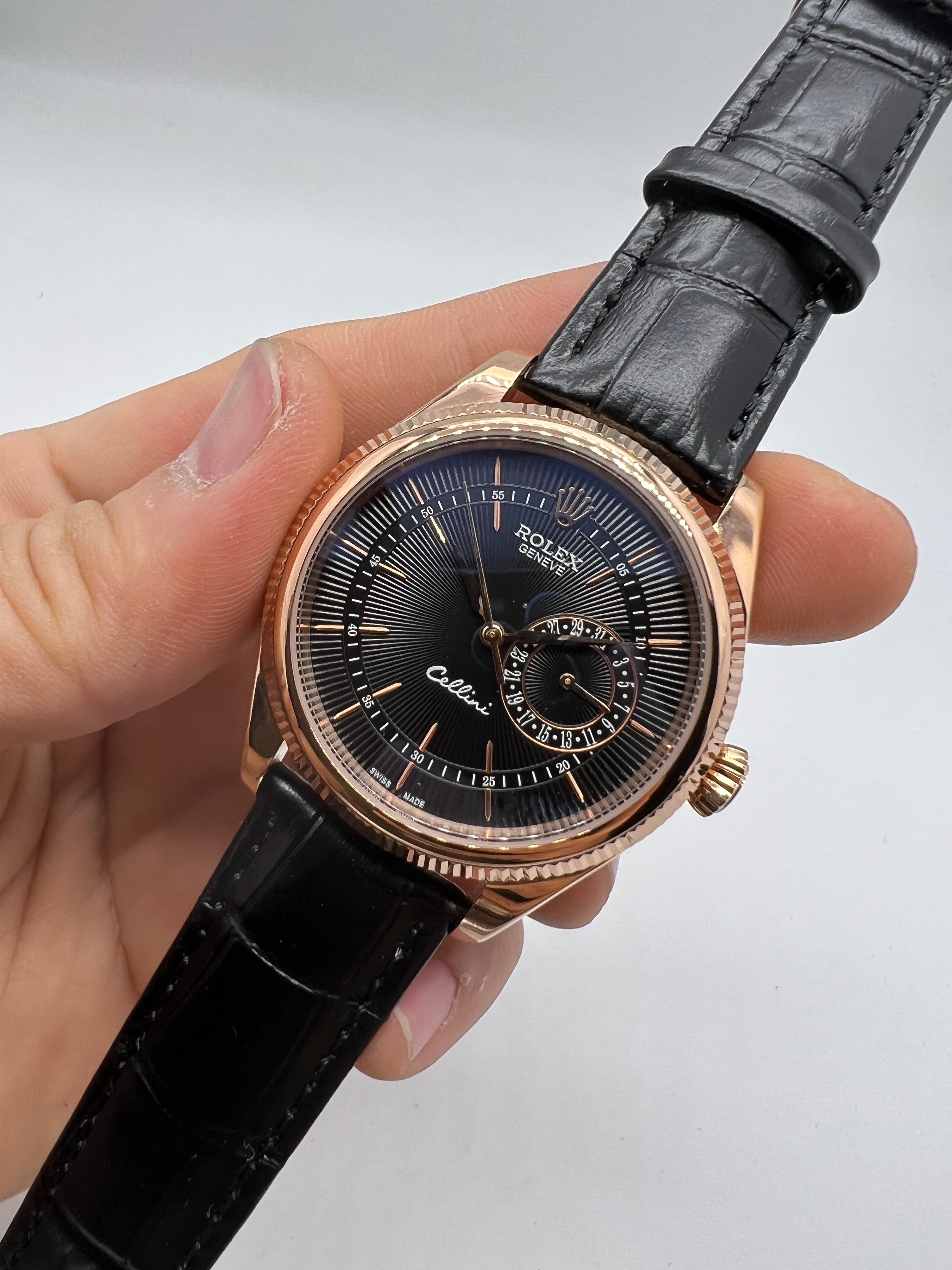 Rolex Cellini Date Black Guilloche Sphere