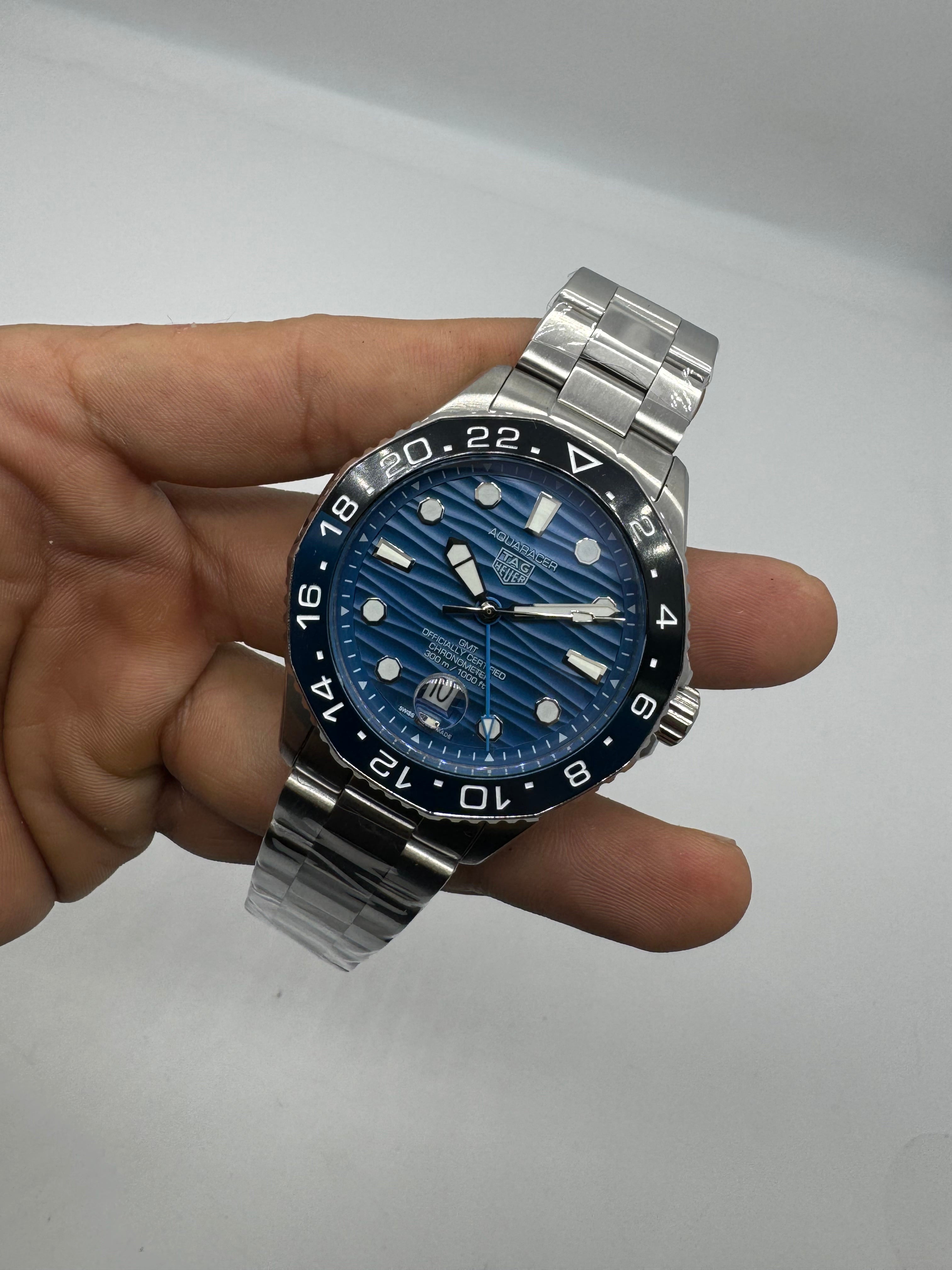 TAG Heuer Aquaracer Blue GMT Black Bezel