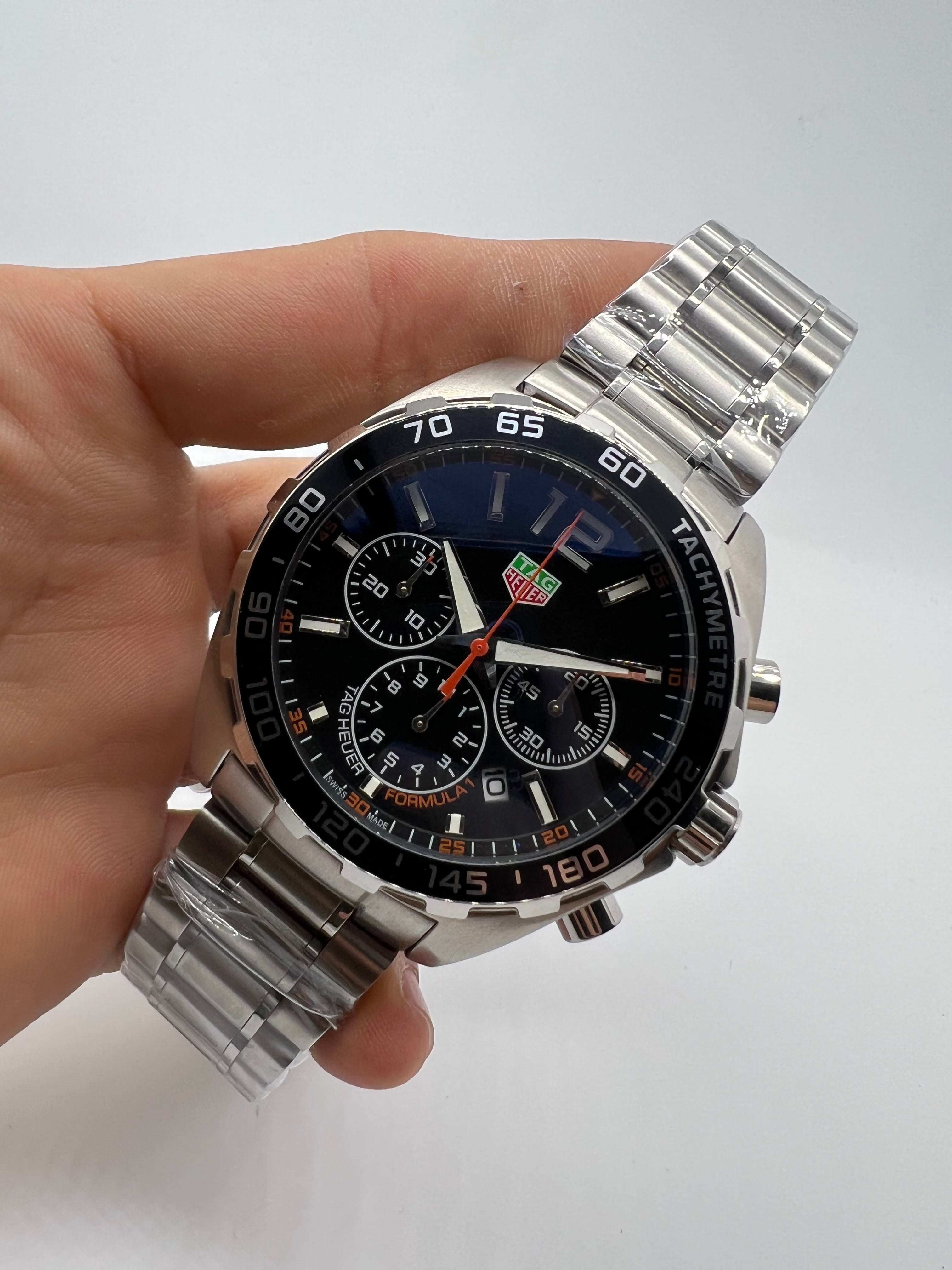 TAG Heuer Formula 1 Chronograph Black Sunray Dial with Orange Accents