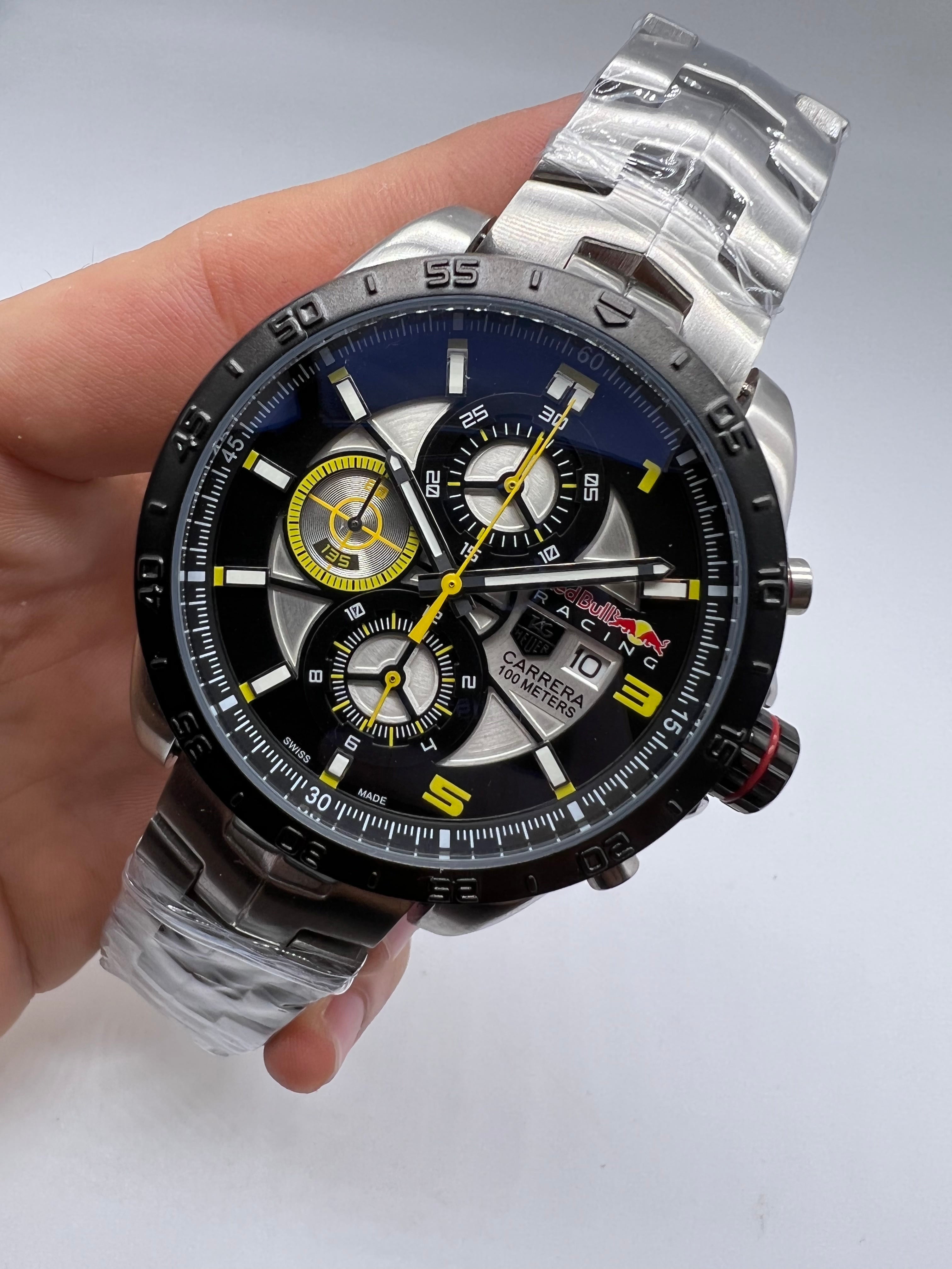 TAG Heuer Carrera Red Bull Racing Special Edition Chronograph – 100M Black, Silver and Yellow