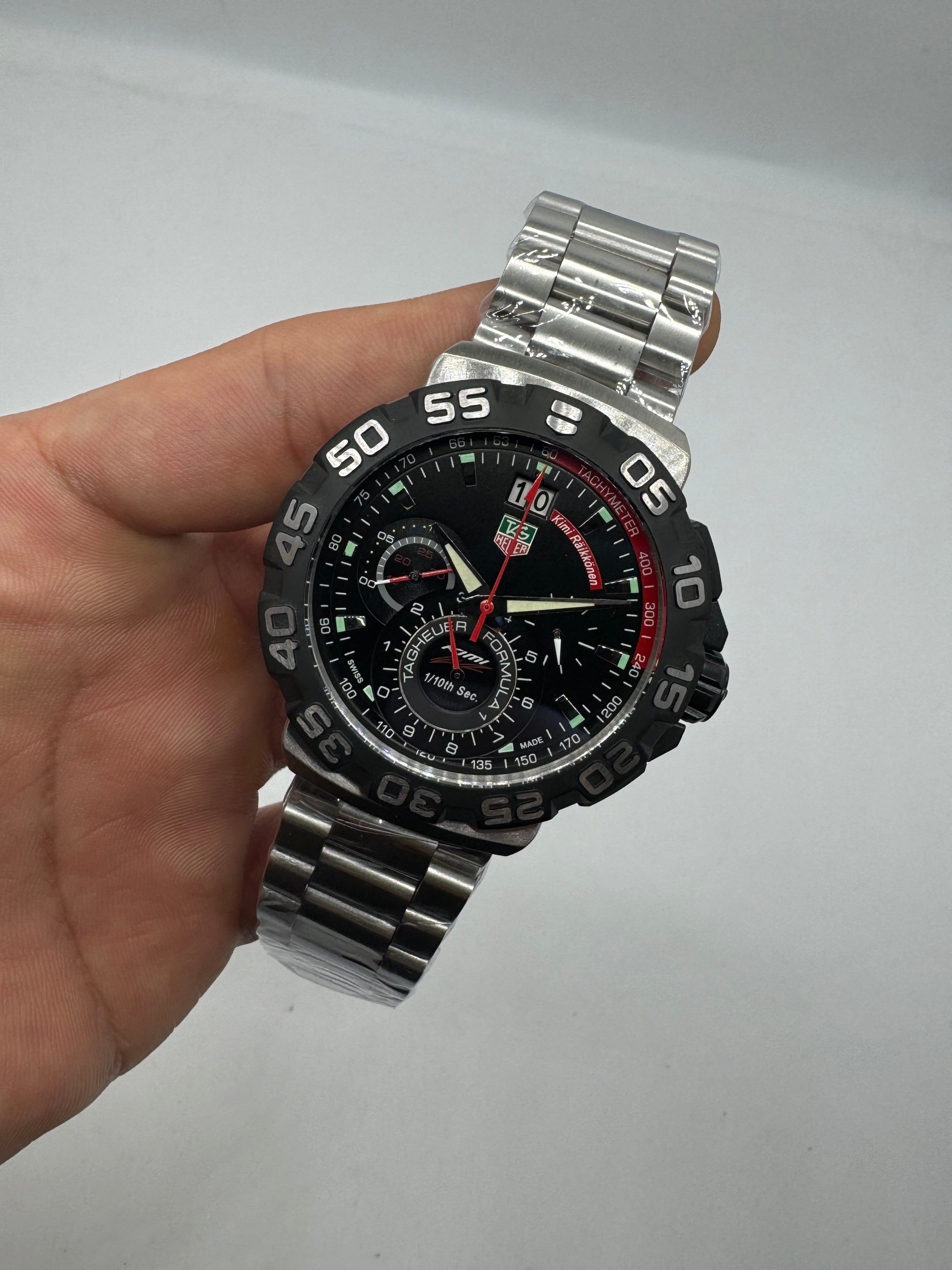 TAG Heuer Formula 1 Chronograph 1/10th Second Black with Red and Silver Details