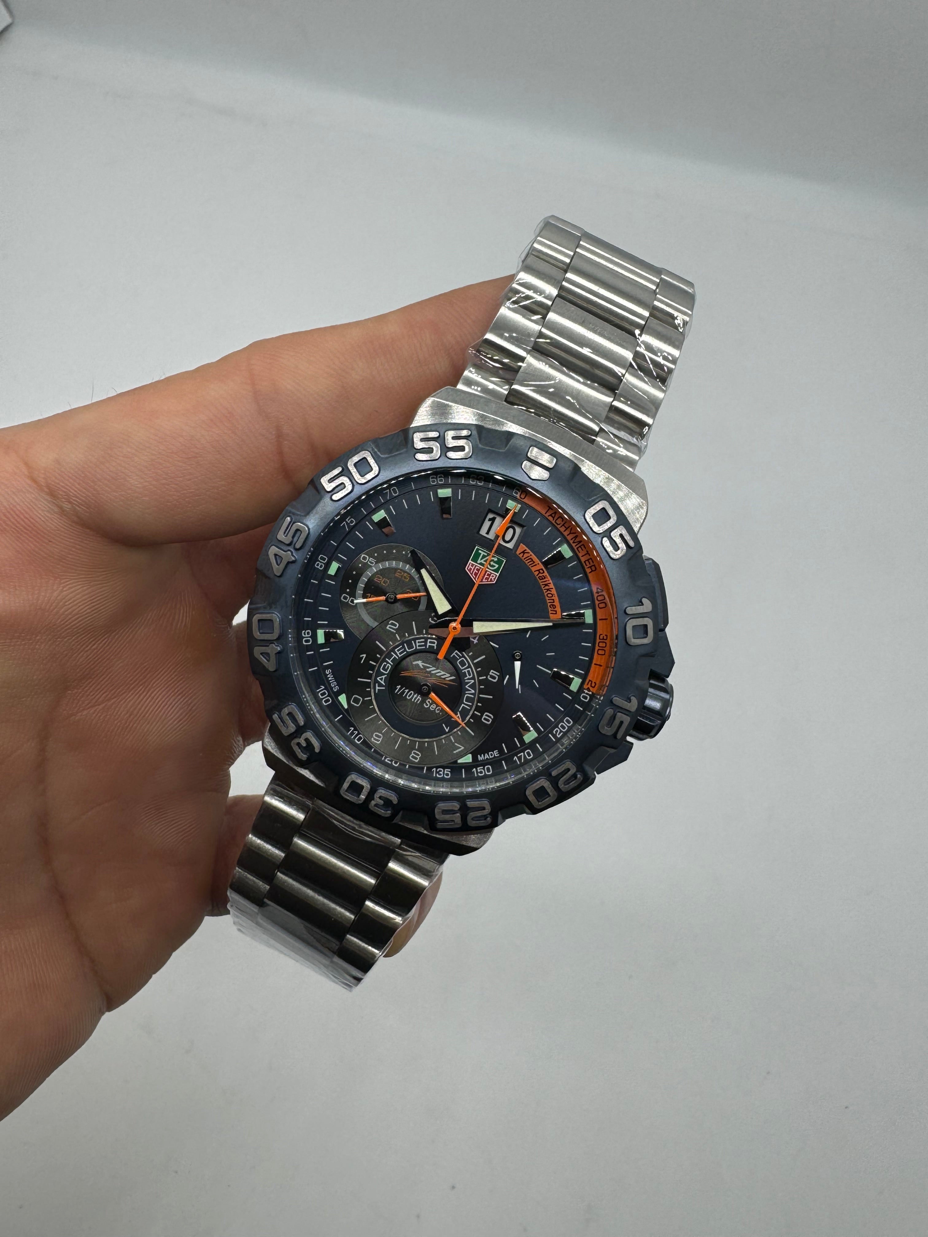 TAG Heuer Formula 1 Chronograph 1/10th Second Blue with Orange and Gray Details