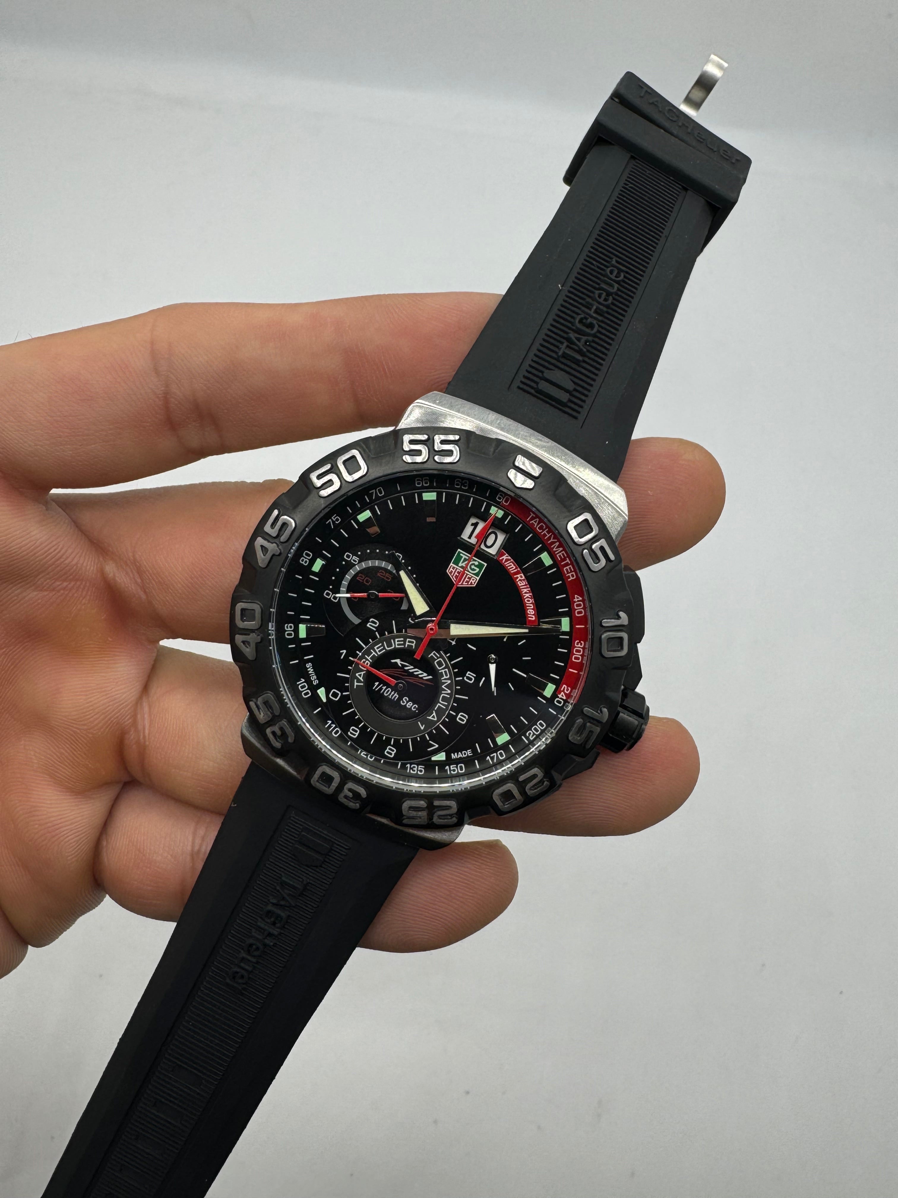 TAG Heuer Formula 1 Chronograph 1/10th Second Black with Rubber Strap