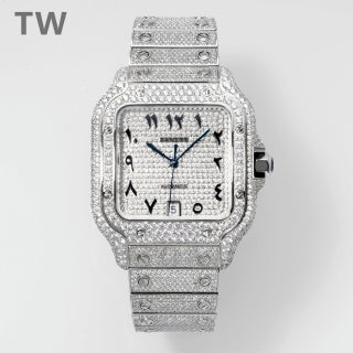 Cartier Santos de Cartier – Large Model (Aftermarket Full Iced)