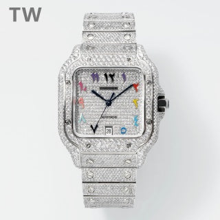 Cartier Santos de Cartier – Large Model (Aftermarket Full Iced) — Cartier