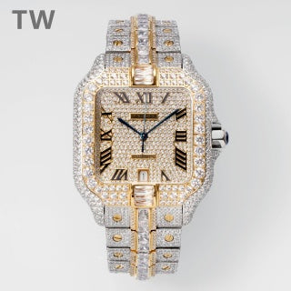 Cartier Santos de Cartier – Large Model (Aftermarket Full Iced) — Cartier