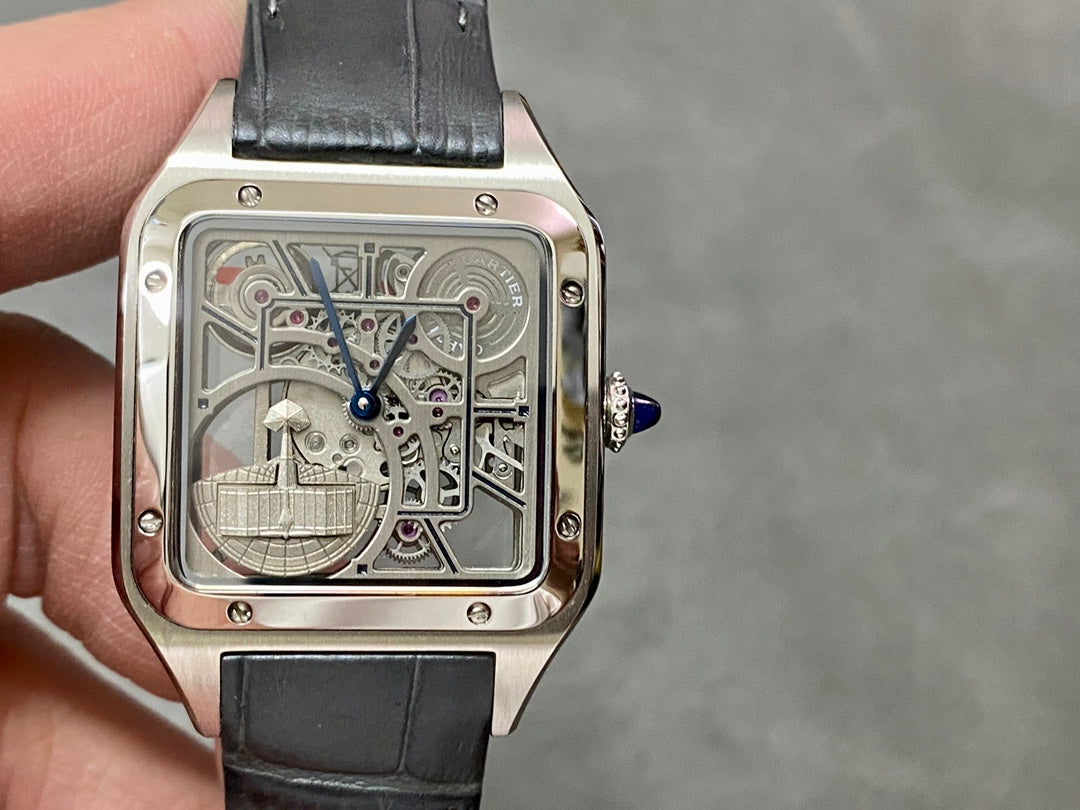 Cartier Santos-Dumont Skeleton “Reve de Plume / Aventurine / Limited Art Motif” (Aftermarket / Special Dial)