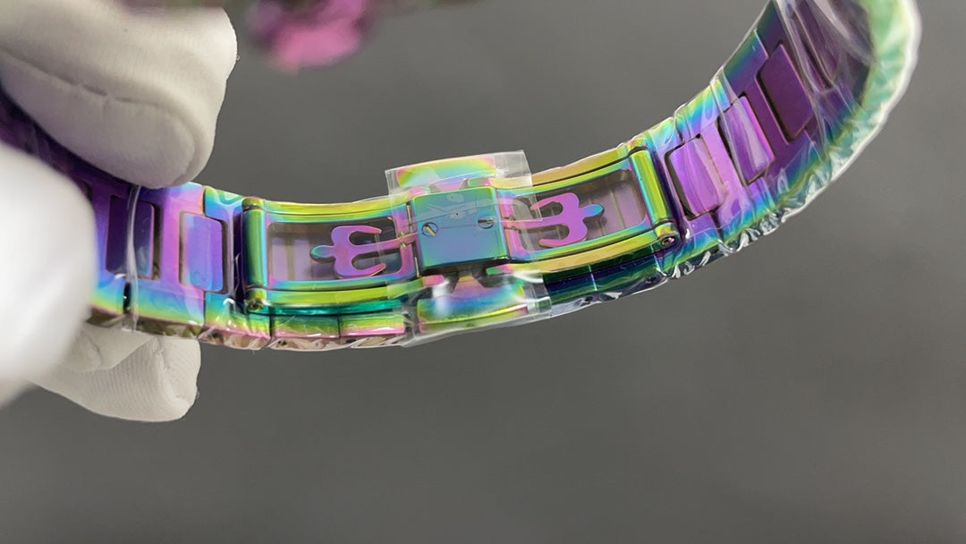 Patek Philippe Nautilus 7010R/7010A estilo “Rainbow Iced” (aftermarket) — Patek Philippe