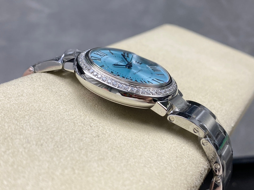 Cartier Ballon Bleu de Cartier 33mm Automatic con bisel de diamantes (acero) — Cartier