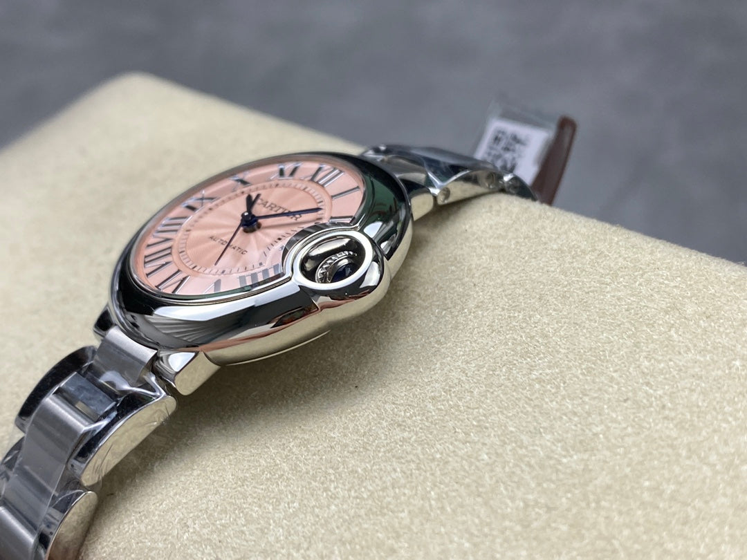 Cartier Ballon Bleu de Cartier 33mm Automatic (acero, esfera rosada / salmón) — Cartier