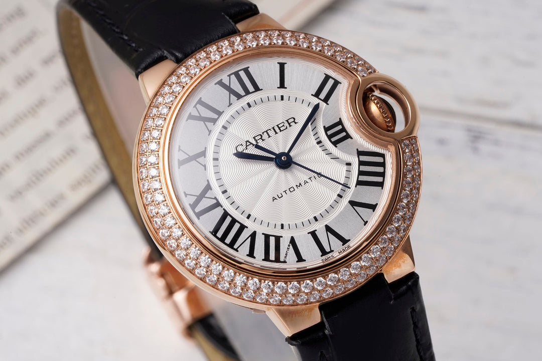 Cartier Ballon Bleu (oro rosa con doble fila de diamantes)